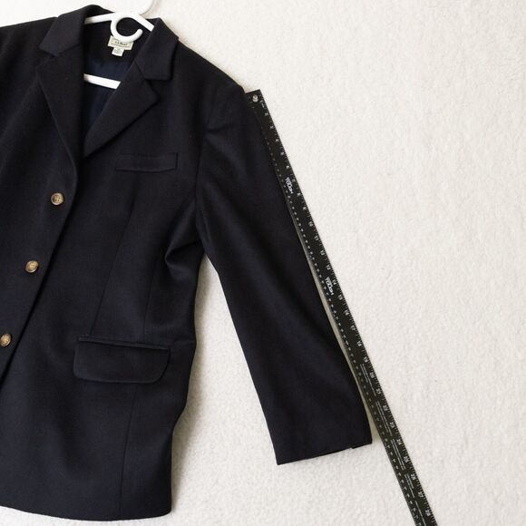 L.L. Bean Wool Cashmere Blend Lined Button Front Black Blazer Women's Sz 16R - Picture 9 of 14